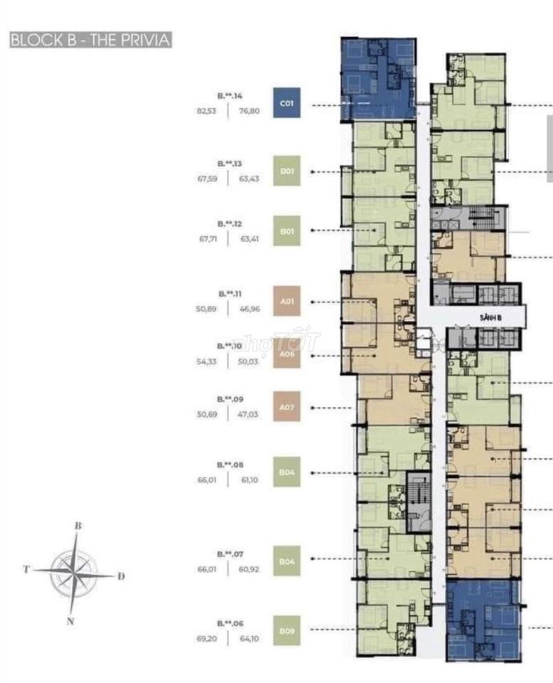  CHO THUÊ CĂN HỘ THE PRIVIA – 1PN+1 | 51m² | CHỈ 8,9 TRIỆU/THÁNG