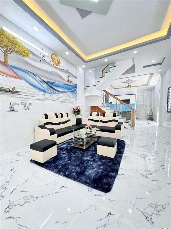 Bán nhà Mặt tiền khu Gò Xoài, 56m2, 4x14m, 2 tầng, 3PN, đường nhựa 10m