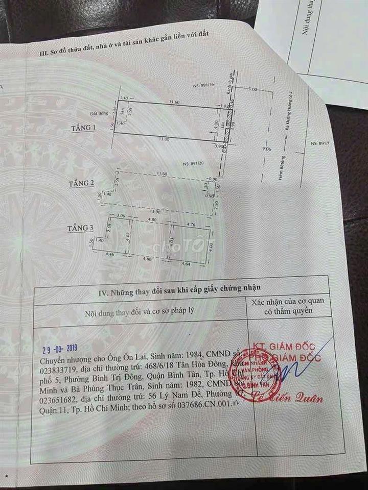 891/18 Hương Lộ 2 hẻm xe hơi 9m