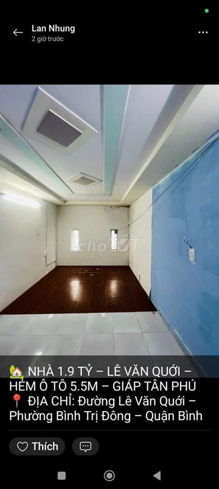 bán nhà đường Lê Văn Quới phường bình hưng hòa A TPHCM 