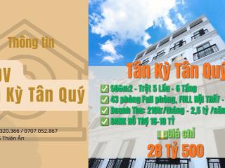 CHDV Tân Kỳ Tân Quý, 43 phòng, 210tr/tháng, giá 28 tỷ 500 thương lượng