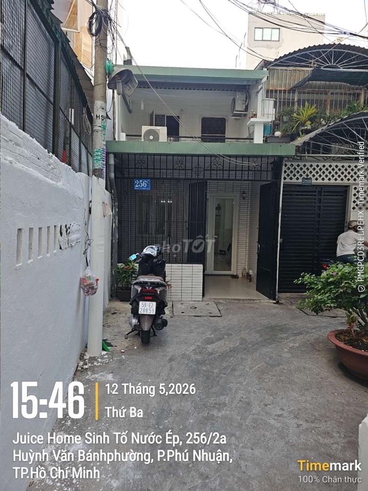 Nhà 52M2 hẻm thẳng một sẹc cách đường HVB 20M vuông nở hậu có sân r.4M