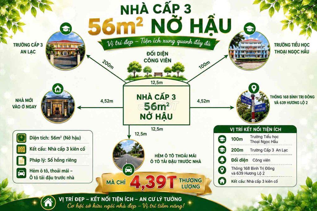 Nhà Siêu Siêu ngon 3 mặt tiền, hẻm xe hơi, ko có căn thứ 2 để so sánh