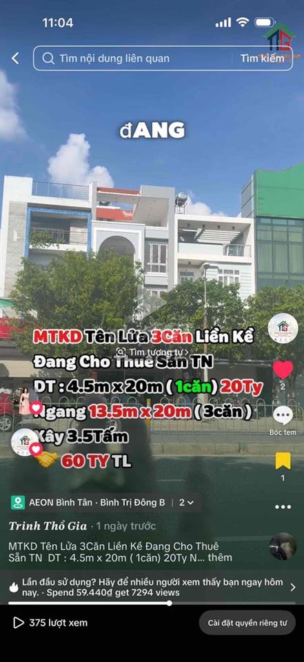 Bán 3 Căn MTKD Tên Lửa VIP
