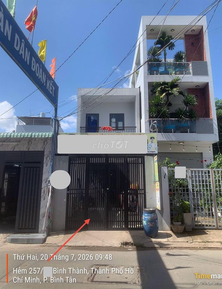 Bán nhà hẻm 257 đường Bình Thành, phường Bình Tân