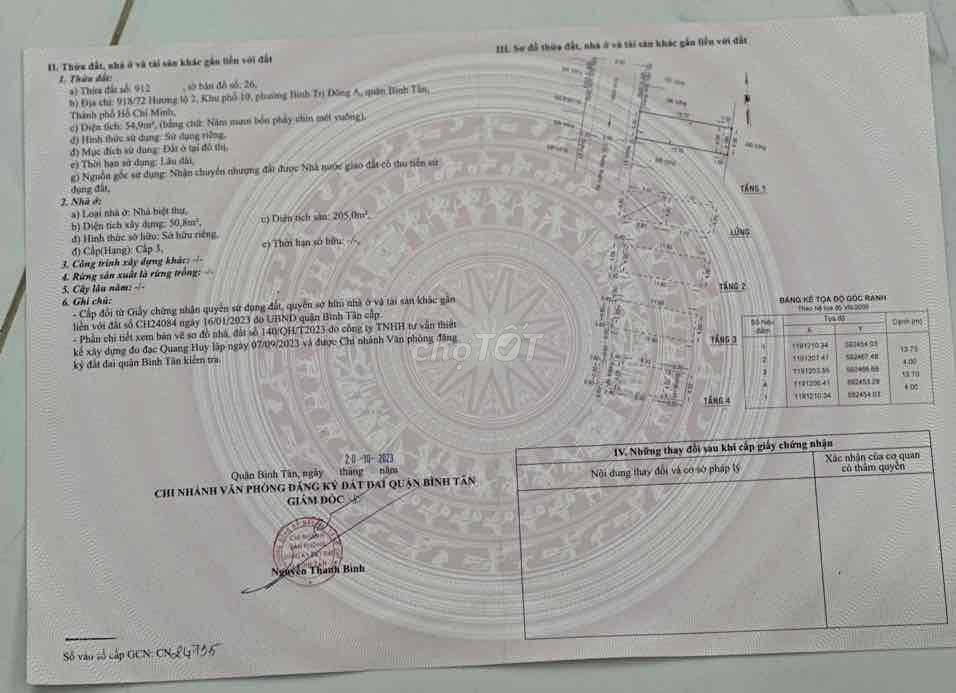 Chính chủ bán nhà 918/72 Hương Lộ 2, Bình Trị Đông A, Bình Tân