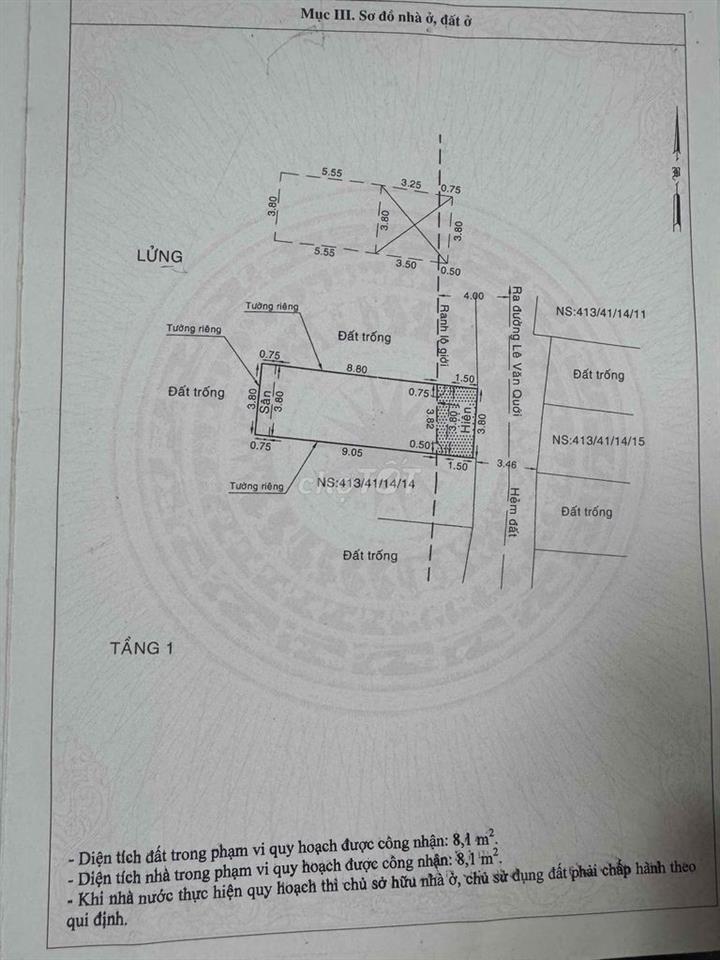 Tôi Cần Bán Căn Nhà Chính chủ Q.Bình Tân hẻm 413 lê văn quới
