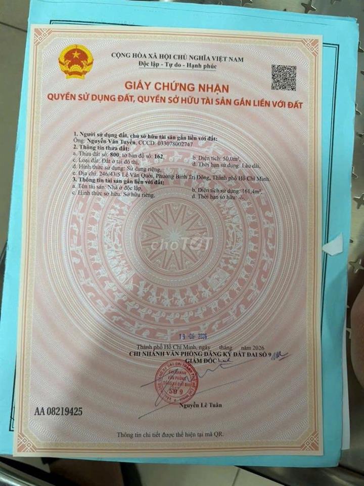 🏡 BÁN NHÀ MỚI XÂY CAO CẤP – HẺM NHỰA XE HƠI – LÊ VĂN QUỚI, BÌNH TÂN
