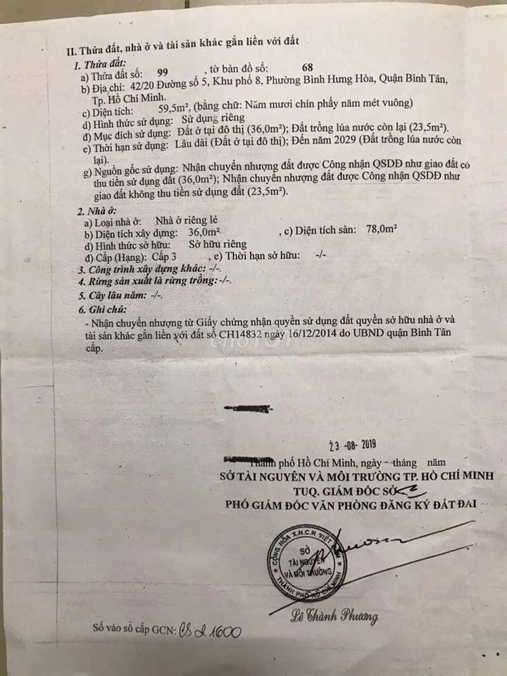 Bán nhà mặt tiền