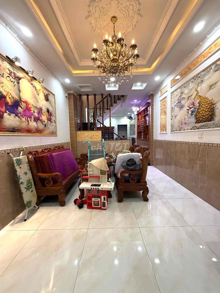 nhà 4 tầng hẻm xe tải thông phù hợp ở gia đình kd online, mở vp cty