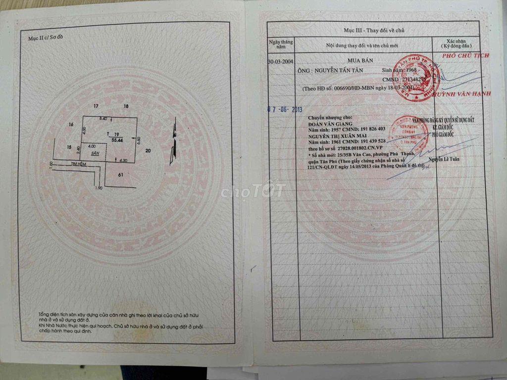 Nhà 55m² Tân Phú – 2 Lầu – Full Nội Thất – Hẻm Thông