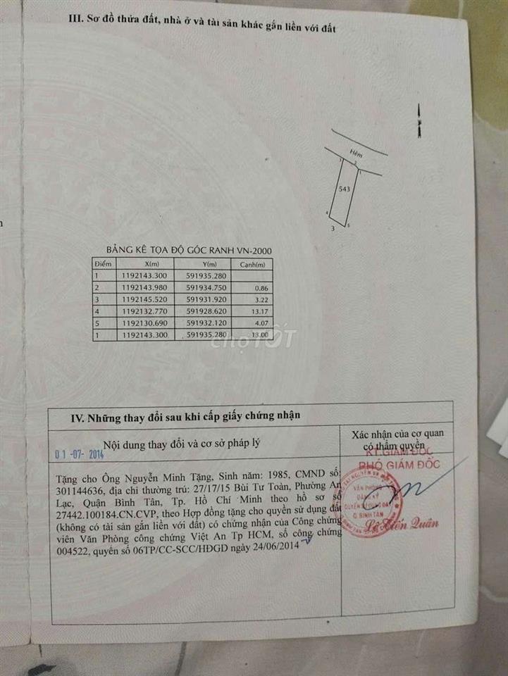 Nhà Hẻm 5m 1/  quoics lộ 1, bình tân, hồ chí minh