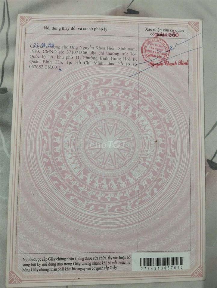 Nhà Hẻm 5m 1/  quoics lộ 1, bình tân, hồ chí minh
