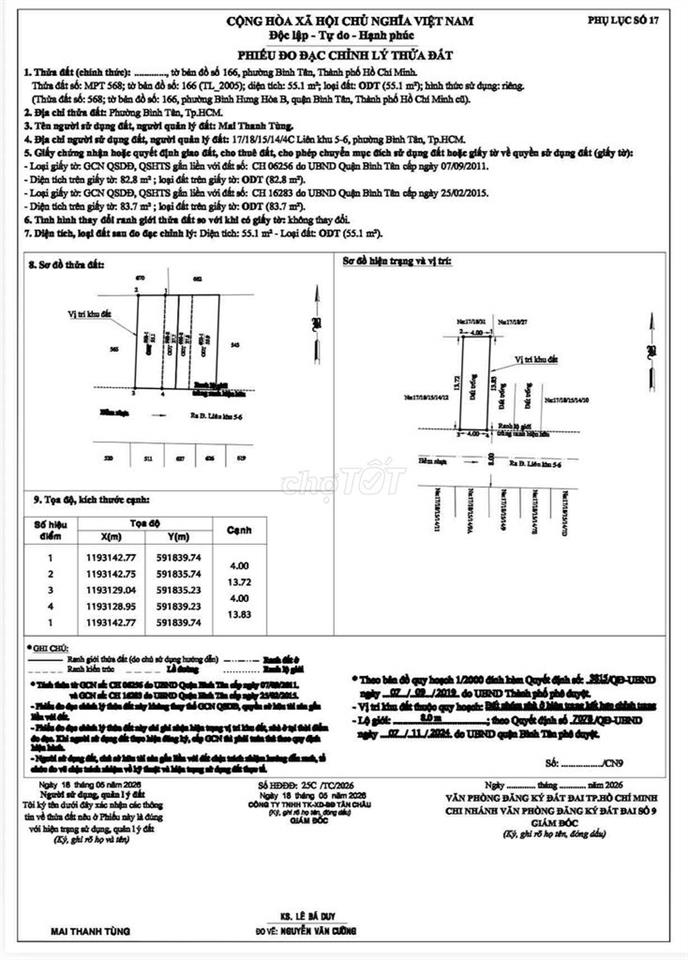 Bán đất 2/ chợ liên khu 5-6, Bình Tân
