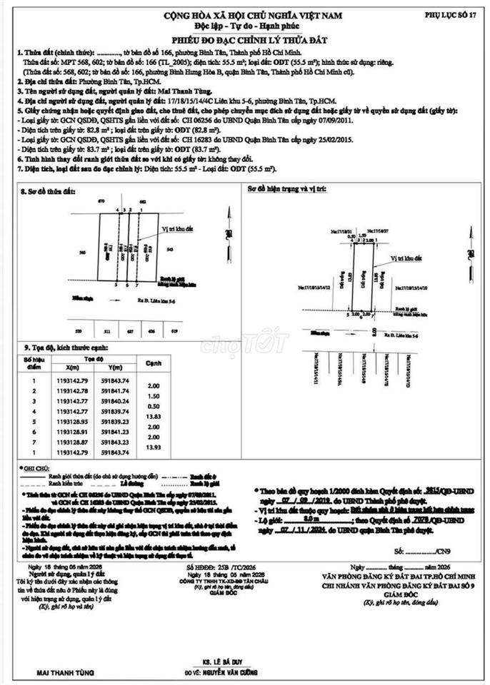 Bán đất 2/ chợ liên khu 5-6, Bình Tân