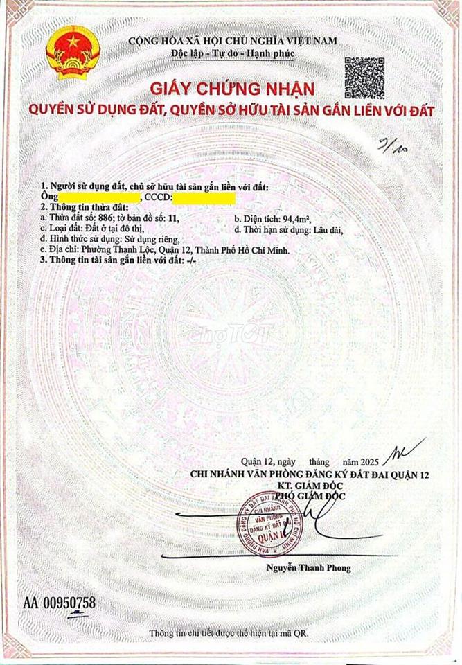 🔴ĐẤT BÁN Ở MẶT TIỀN SỐ 6-8 THẠNH LỘC 39✅ĐÃ CÓ SỔ (HOA HỒNG MÔI GIỚI 1%