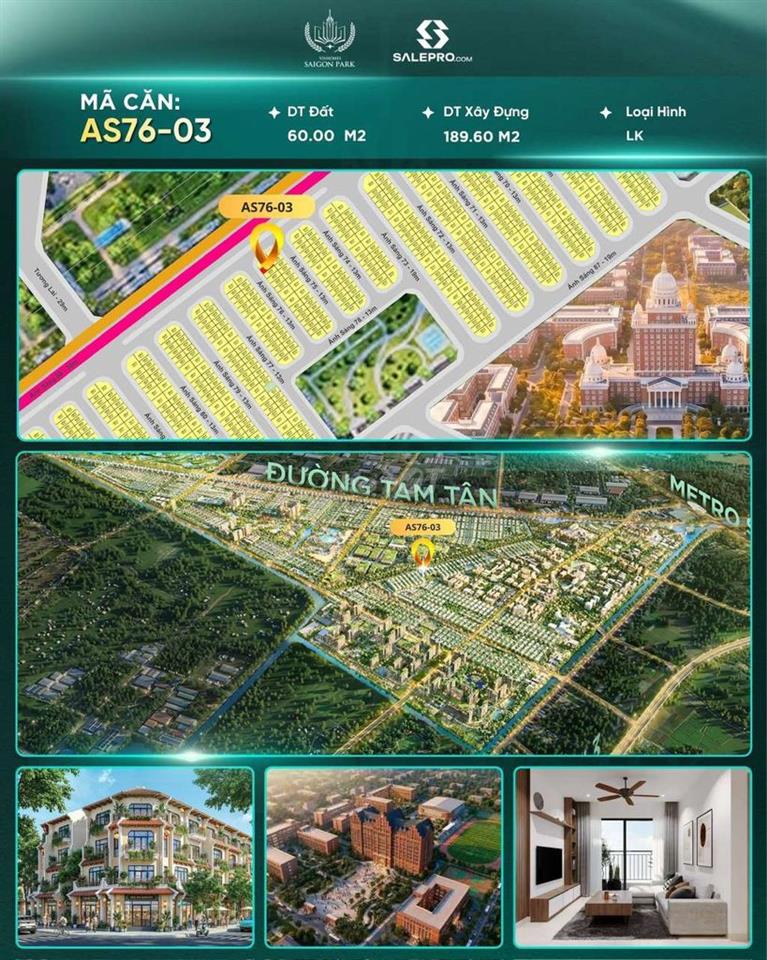  Bán gấp nhà AS76-03 60m2 đất, gần 190m2 sàn xây dựng - Giá 6.4 tỷ