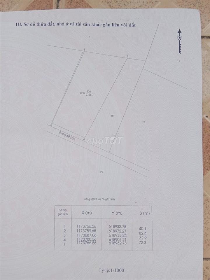 Chính chủ cần bán 2758m² đất MT đường khu dân cư Bà Xán. Giá 15.5 Tỷ