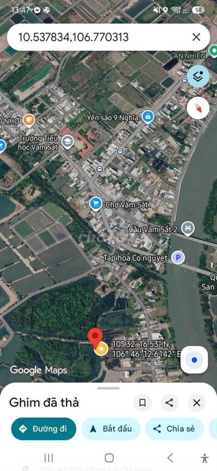 Bán đất Lý Nhơn - Cần Giờ (ngay khu nhà yến cầu Vàm Sát)