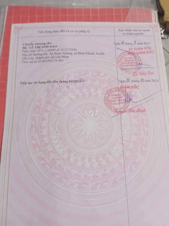Bán đất Lý Nhơn - Cần Giờ (ngay khu nhà yến cầu Vàm Sát)