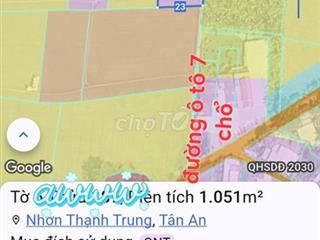 Bán 1.051m2 thổ + nhà c4, đường ôtô 7 chổ, gần tuyến tránh Tân An, LA