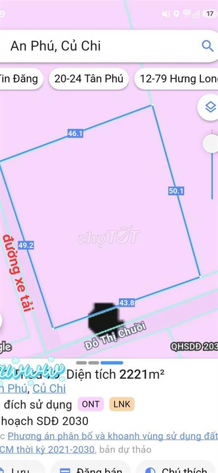 1,900m2 vườn QH đấ ở, góc 2MT Đỗ T Chuồi, An Phú, Củ Chi