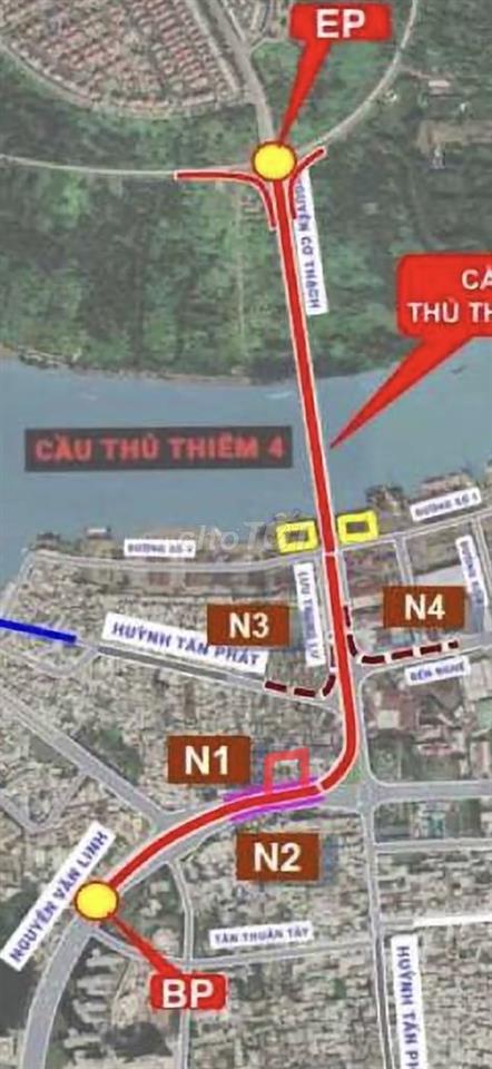 căn góc 2MT, 297m2 đất đường Nguyễn Văn Linh, P Tân Thuận Tây, Q7