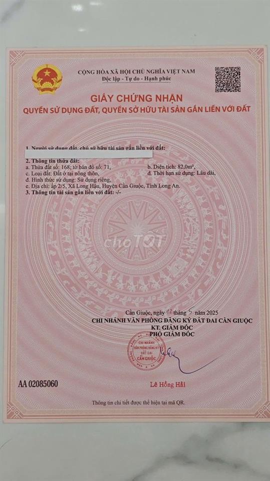 Bán đất thổ cư đường Lê Văn Lương nối dài