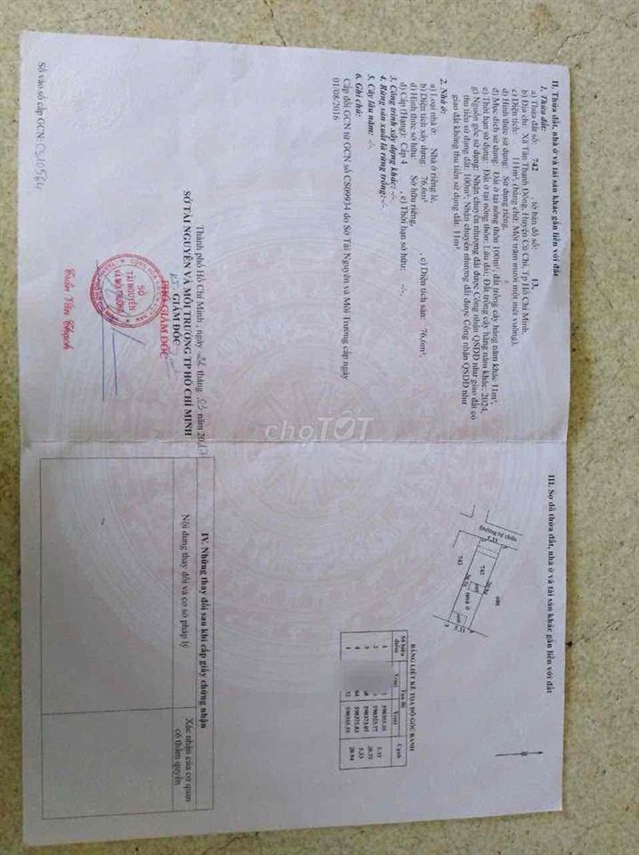 Bán nhà hoàn công 111m2 thổ cư ấp 6 tân thạnh đông,cách nhựa 200m