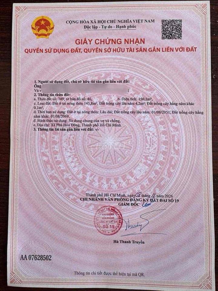 Giảm: lô đất đường nhựa 118m2 thổ cư ,thông ra Lê Thị Bay vào200m