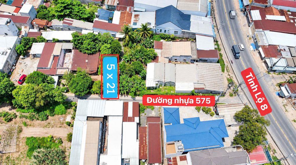 ĐẤT 2 MẶT TIỀN 1 XẸT TỈNH LỘ 8, PHƯỚC VĨNH AN- CỦ CHI : 5×21m = 105m²