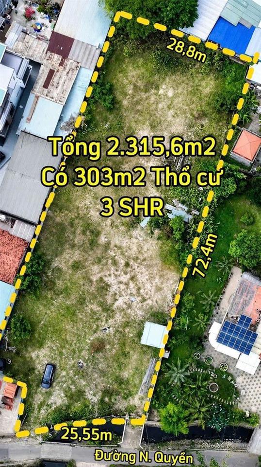 Cho thuê/Bán 2316m2 đất có 303m2 thổ cư mặt tiền Ngô Quyền-TT.Hóc Môn