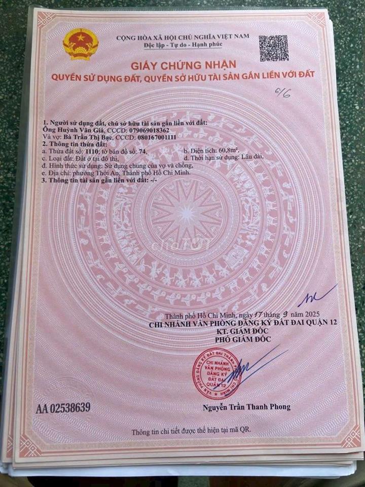 xả hàng 3 lô liền kề đường thạnh xuân 25 phường thới an