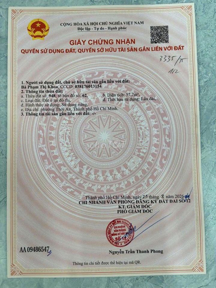 hàng mới ra lò bán đất khu vạn xuân tx 38 phường thạnh xuân quận 12