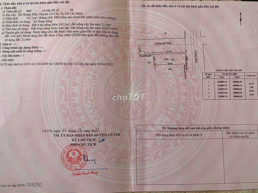 đất trung tâm xã nhuận đức