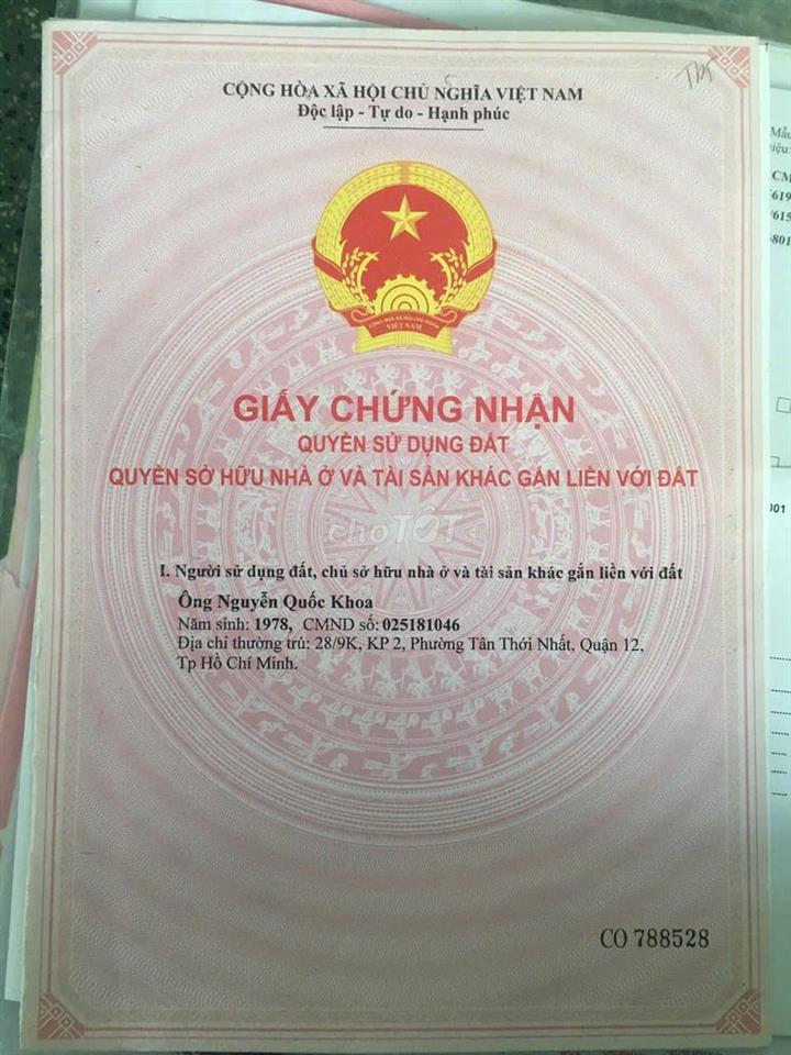 Đất khu Tân Phú Trung, 162m2 thổ cư, 2.5 tỷ, đối diện Vinhomes Củ Chi