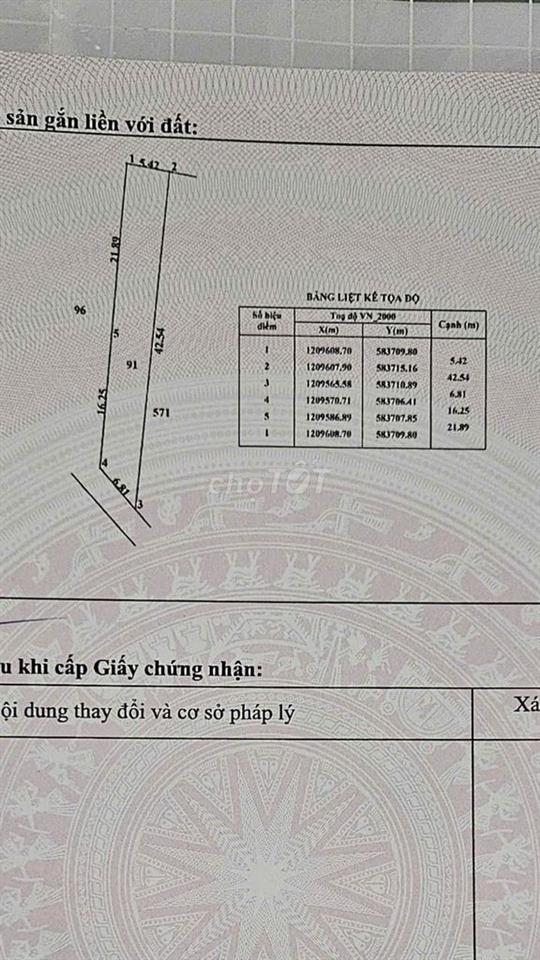 BÁN NHANH LÔ ĐẤT MT ĐƯỜNG 65, XÃ TÂN PHÚ TRUNG, 208M2, SHR, 850TR