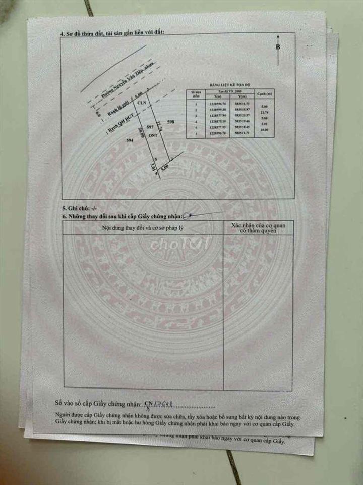 Cần bán đất thổ cư Nguyễn Văn Tiệp