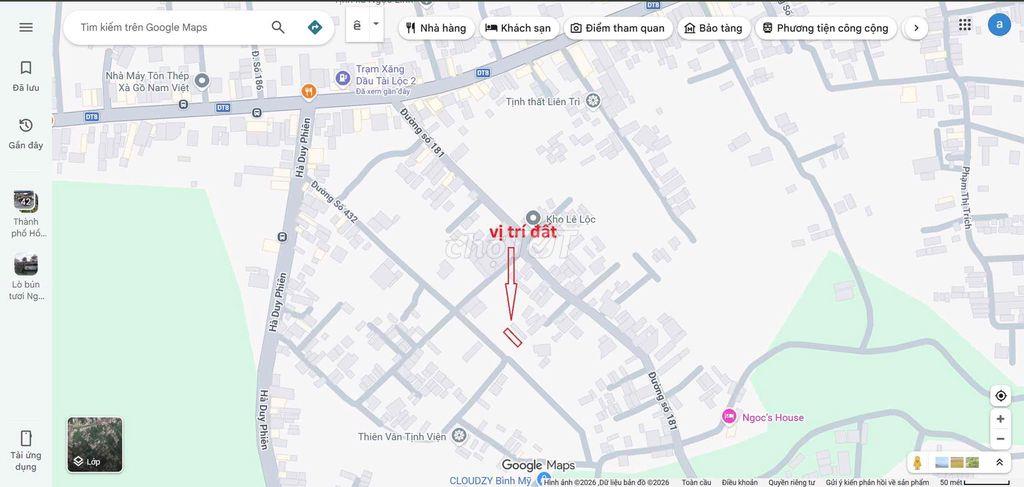 Đất 92,5m2 hẻm xe hơi đến cửa, gần chợ Bình Mỹ, trường học giá tốt