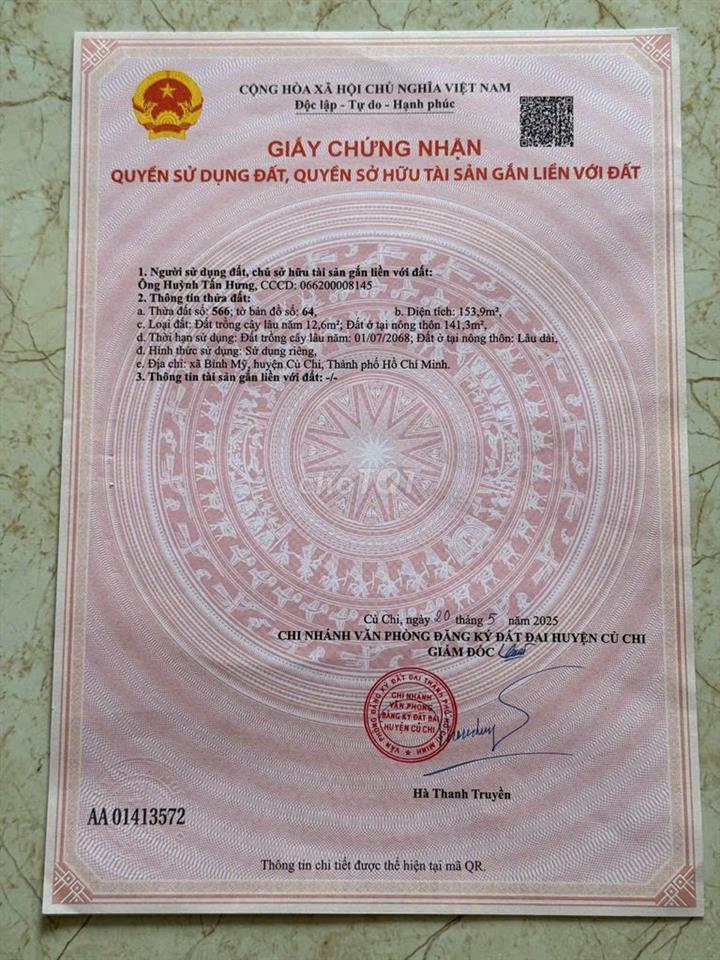 CHÍNH CHỦ CẦN BÁN DT 7X22 FULL THỔ CƯ ,  TẶNG GPXD 1 TRIỆT 1 LỮNG 