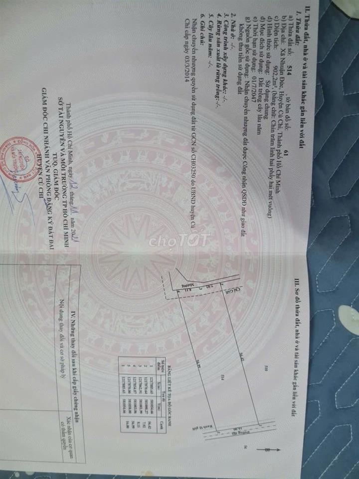 Cần bán gấp mảnh đất vườn,giá 3 tỷ tại xã Nhuận Đức, Củ Chi