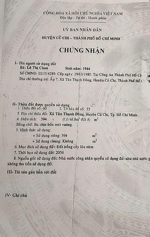 Bán đất mặt tiền Tỉnh lộ 15