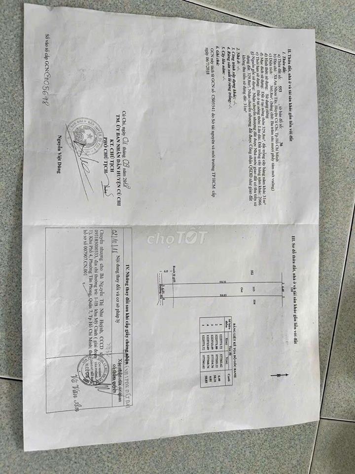 Tôi chính chủ cần bán lô đất xã An Nhơn Tây full thổ 360,8 m2