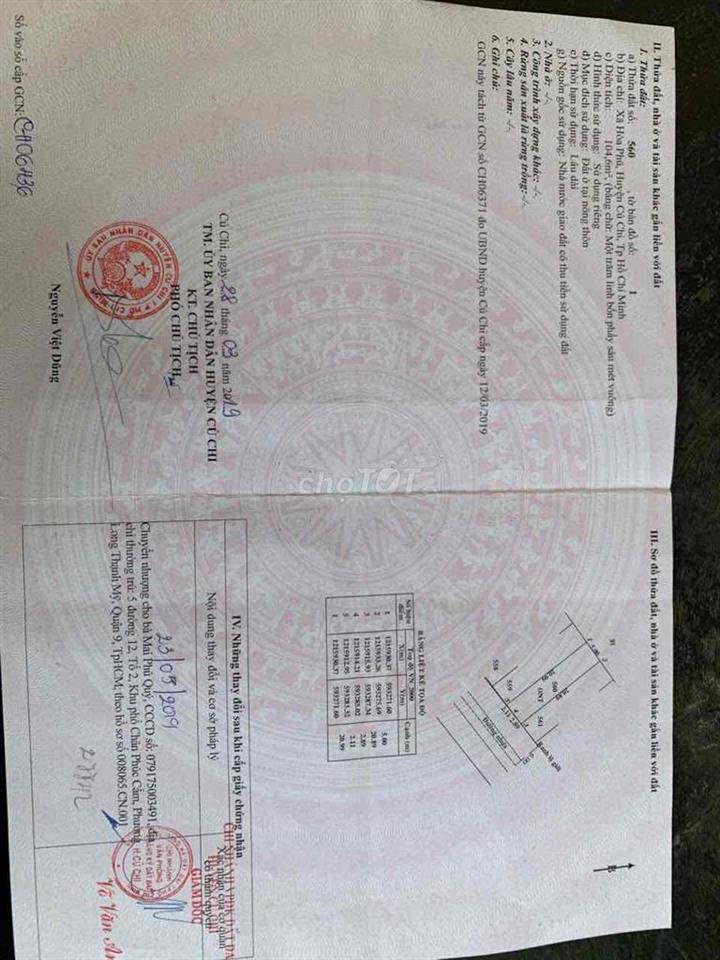Đất chính chủ cần bán