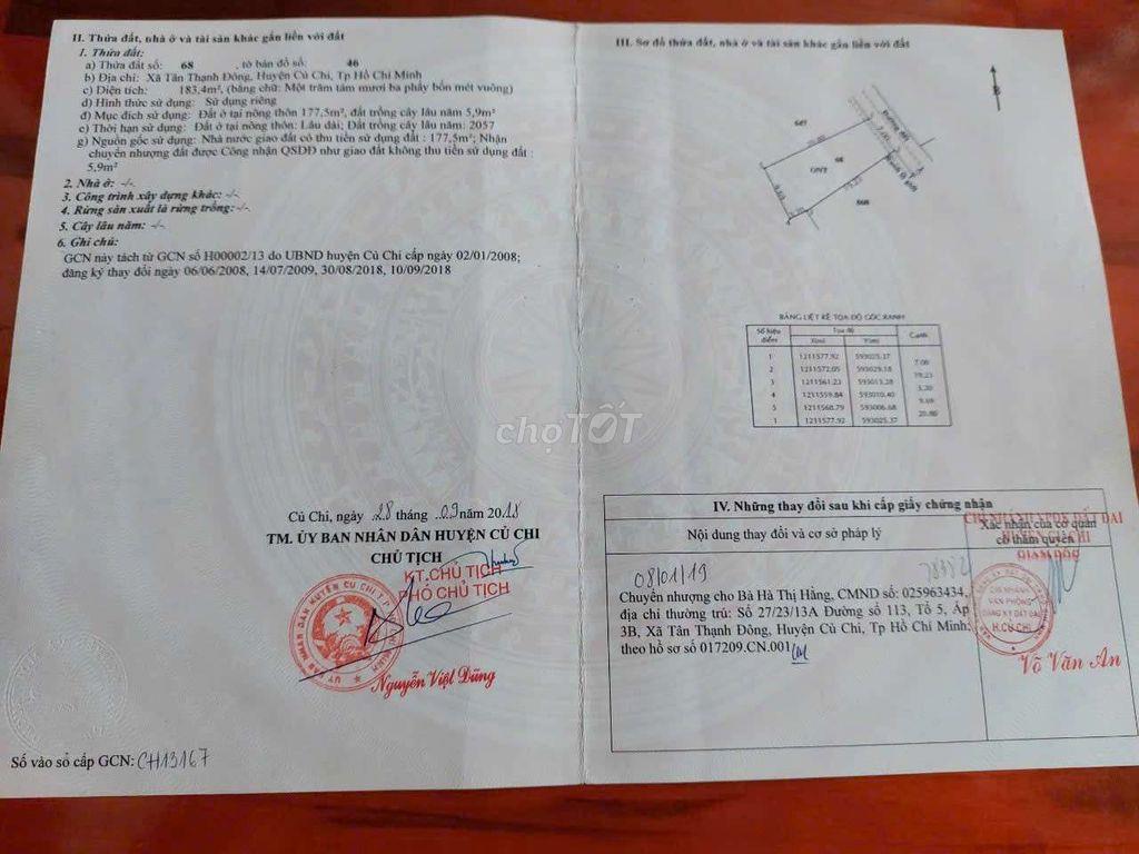 Ngộp bank bán gấp đất Tân Thạnh Đông
