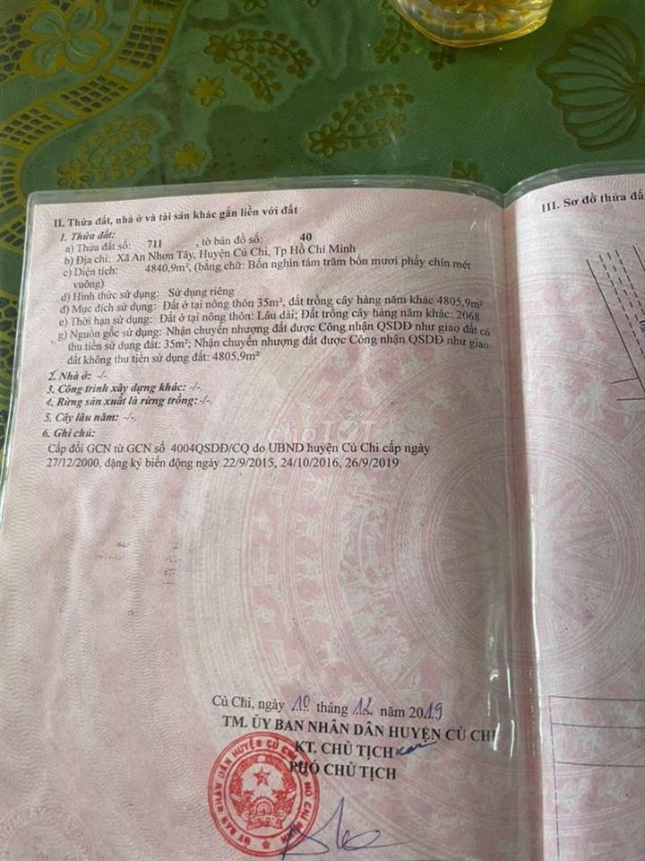 Cần bán đất củ chi