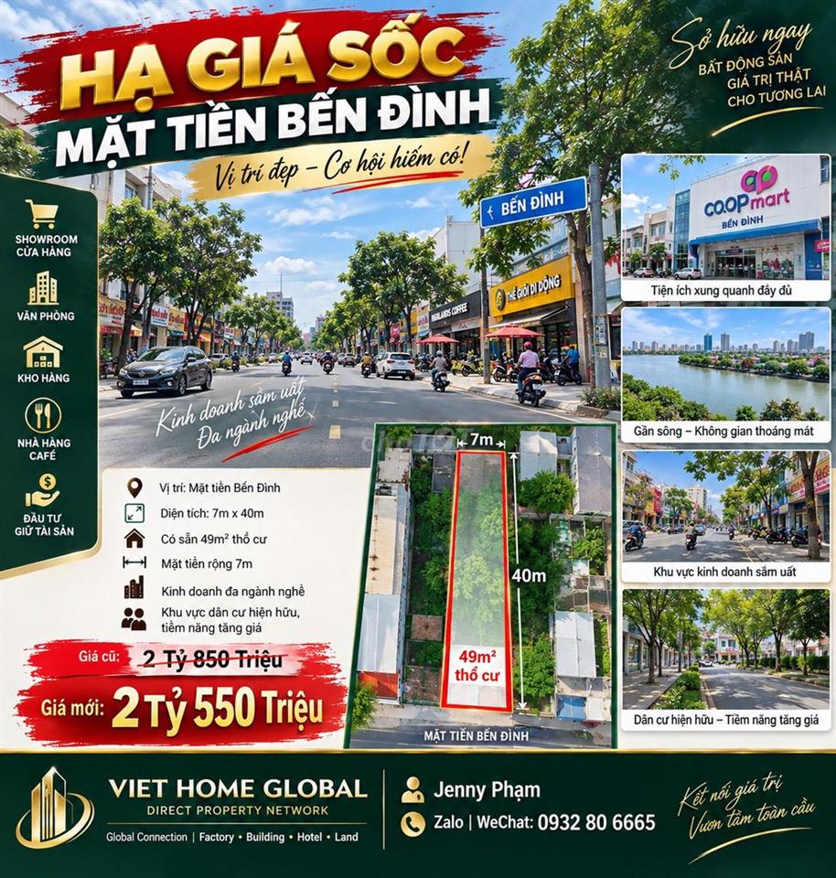 🔥 HẠ GIÁ SỐC MẶT TIỀN BẾN ĐÌNH – CHỈ 2,55 TỶ, CHỐT NGAY!
