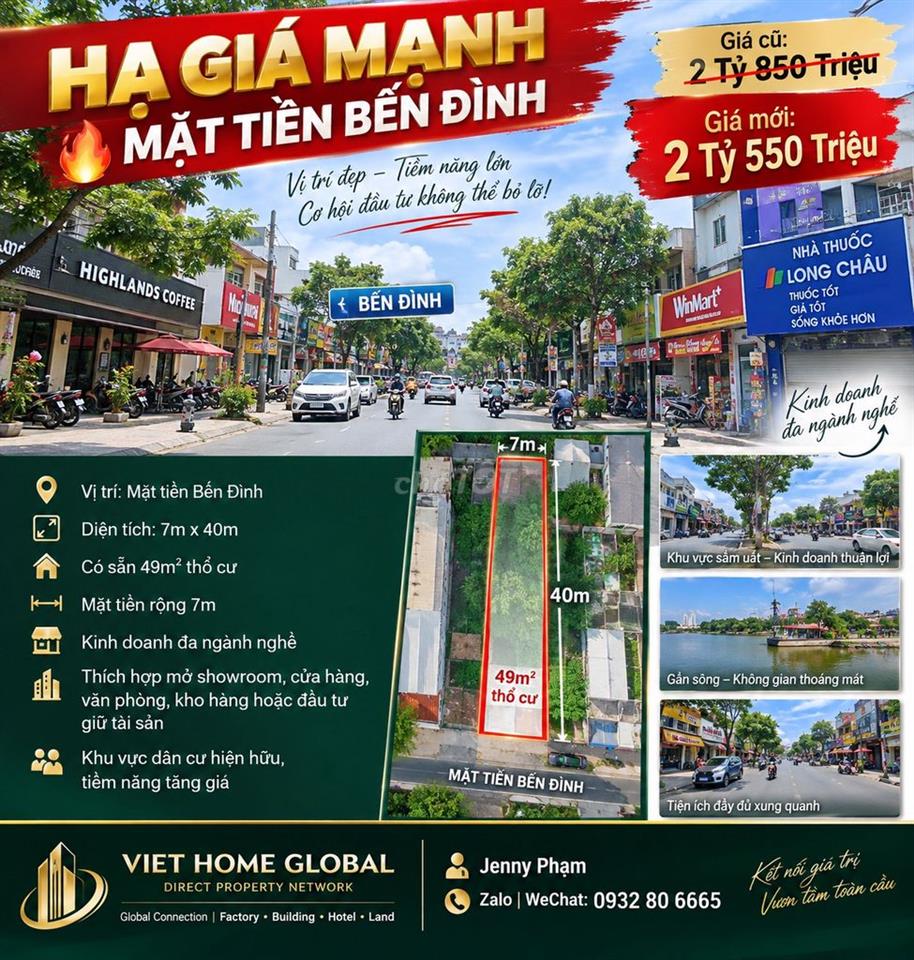 🔥 HẠ GIÁ SỐC MẶT TIỀN BẾN ĐÌNH – CHỈ 2,55 TỶ, CHỐT NGAY!