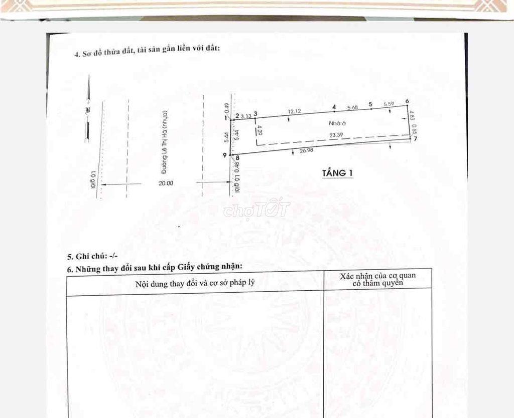 Nhà Chính Chủ Mặt Tiền Lê Thị Hà 5,5x27_146m2 Chưa tới 80tr/m2