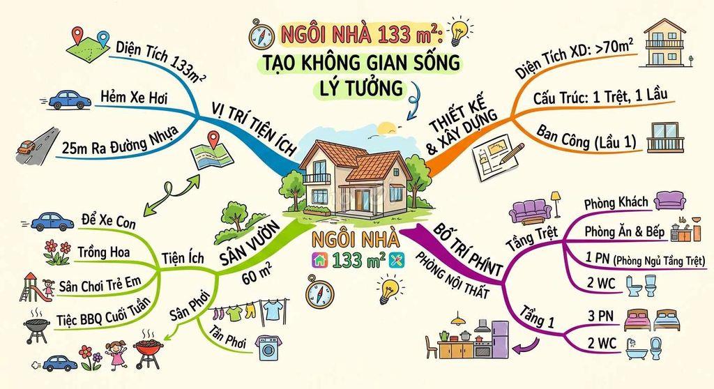 Bán nhà gần Emart Phan Huy Ích HXH, 133m² nở hậu,hoa hồng MG hấp dẫn.